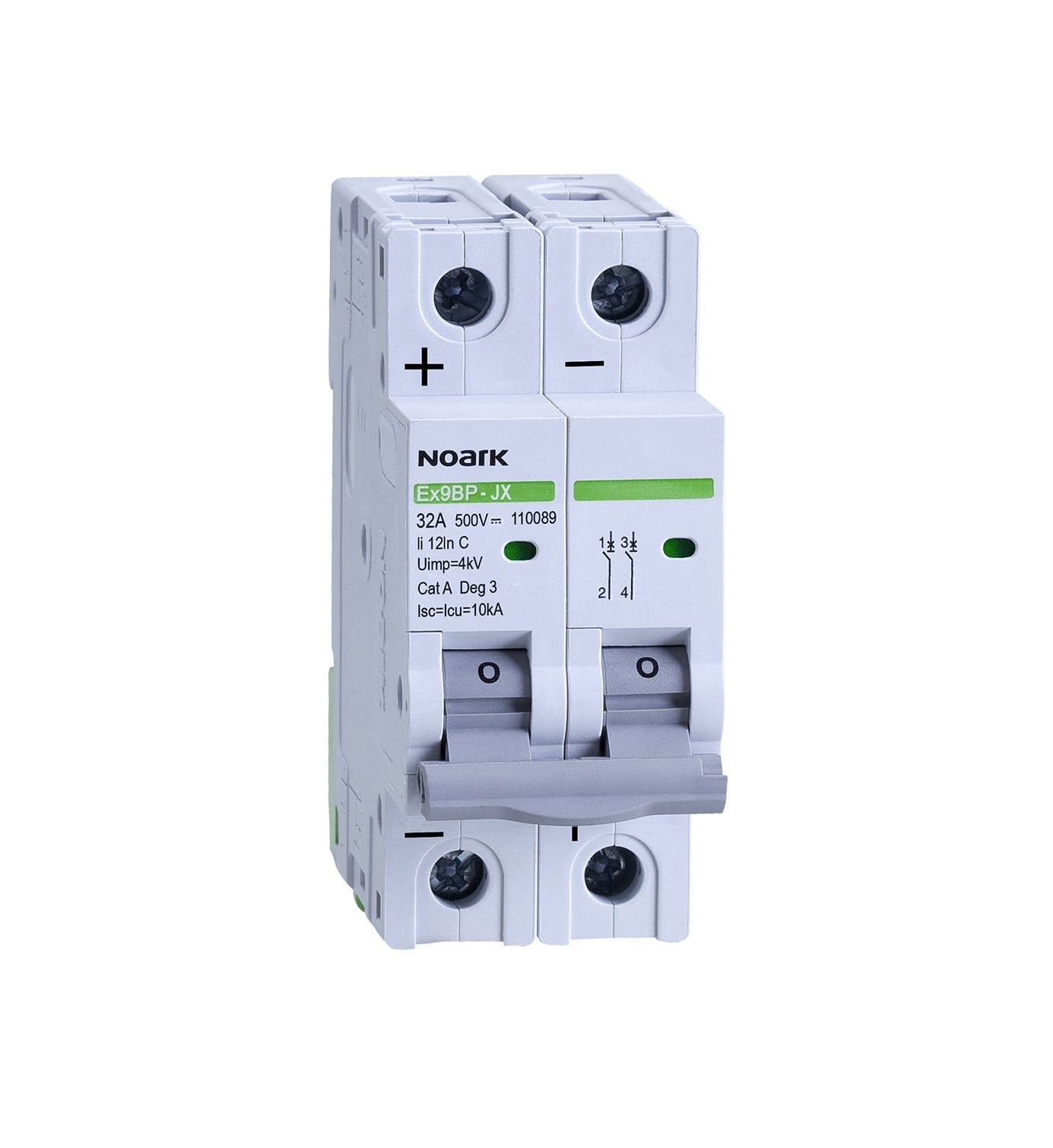 2p_ex9bp_-_jx.jpg Disjoncteur 500VDC - 1/2/3/4 poles Noark – Image 1