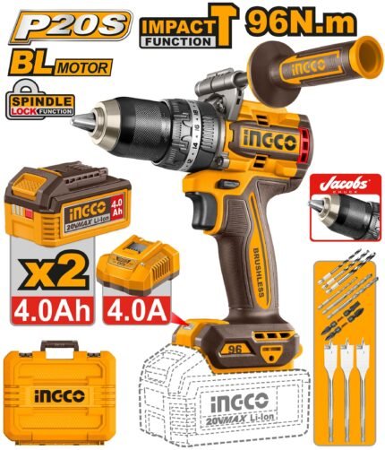 Visseuse Perceuse 20V 96NM - Réf. CIDLI209686 | INGCO Maroc INGCO | Prix Maroc - ingcoshop.ma - image 2