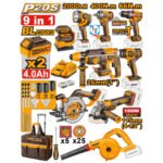 INGCO 9 PCS KIT COMBO INDUSTRIEL SANS FIL [COSLI250381]