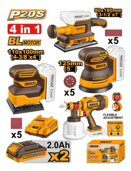 INGCO KIT COMBINÉ SANS FIL 4 PIÈCES [COSLI250383] - image 2
