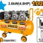 INGCO COMPRESSEUR SILENCIEUX 100L 3x1200W 4,8HP ACS3361001 - BRICOLYA - Outillage industriel | BTP | Jardinage | Énergie renouvelable et solution solaire | Équipements de Protection Individuelle et Signalisation et outils de bricolage en ligne