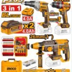 Kit combiné 3 pièces sans fil INGCO COSLI250591 Perceuse sans fil (mandrin de 13 mm)