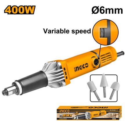 INGCO MEULEUSE DROITE 6MM 400W + 3 ACCESSOIRES [PDG4003] - image 2