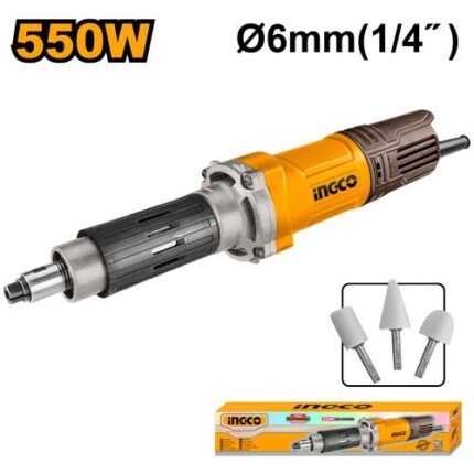 INGCO MEULEUSE DROITE 6MM 550W + 3 ACCESSOIRES [PDG5501]
