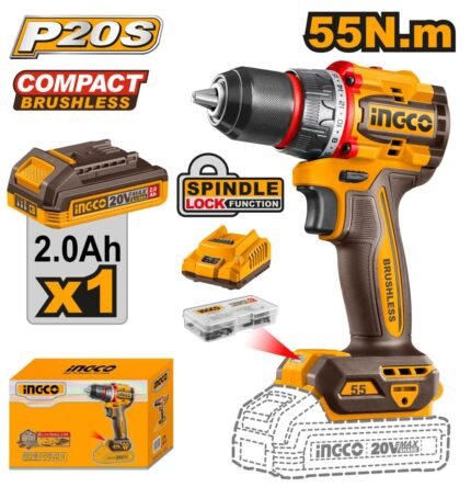 VISSEUSE 20V BRUSHLESS 1 BATTERIE INGCO CDLI205582 - BRICOLYA - Outillage industriel | BTP | Jardinage | Énergie renouvelable et solution solaire | Équipements de Protection Individuelle et Signalisation et outils de bricolage en ligne