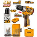INGCO VISSEUSE A BATTERIE 16V AVEC 2 BATTERIES 2Ah [COSLI241199]