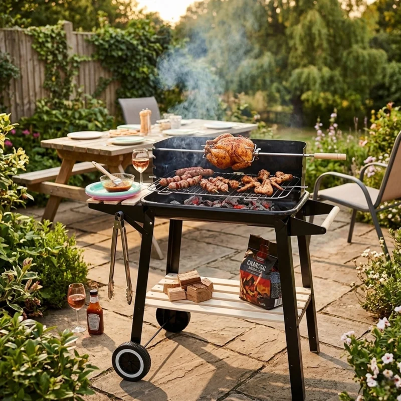 Barbecue rectangulaire sur pied