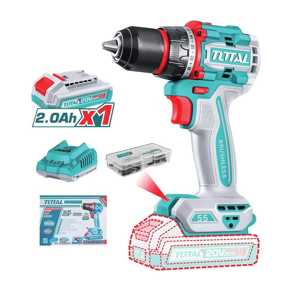 TDLI205582 Perceuse-visseuse sans fil au lithium-ion Total TDLI205582 – Image 1